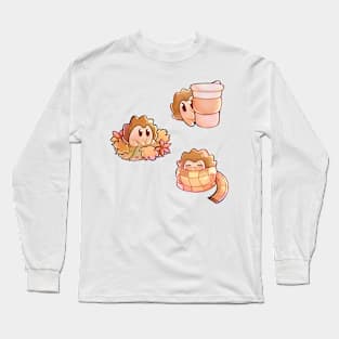 3 Autumn Hedgehogs Long Sleeve T-Shirt